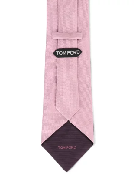 Cravată Tom Ford din țesătură twill roz