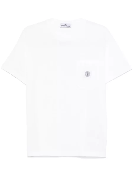 Tricou Stone Island cu strasuri alb