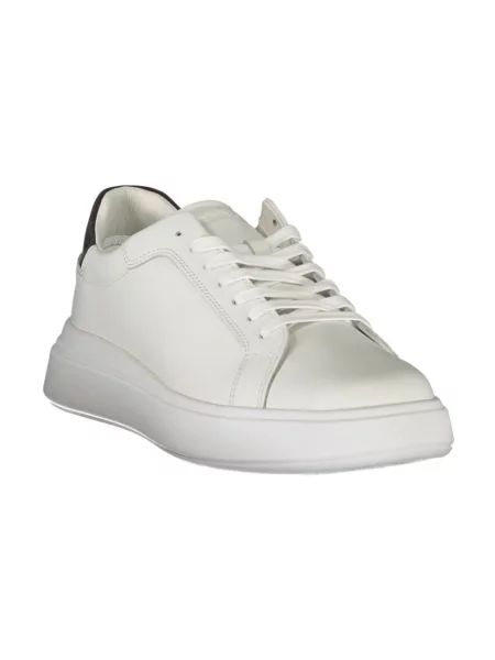 Sneakersy Calvin Klein skórzane z logo białe