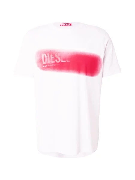 DIESEL Tricou roșu / roșu deschis alb