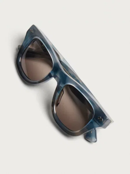 Okulary przeciwsłoneczne Bottega Veneta Eyewear niebieskie