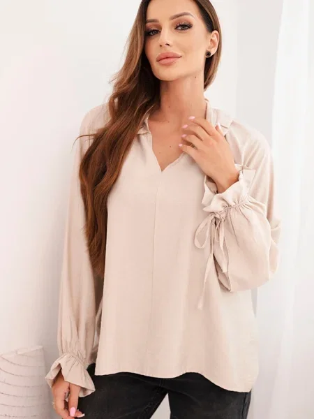 Bluză Kesi Włoski cu legături bej