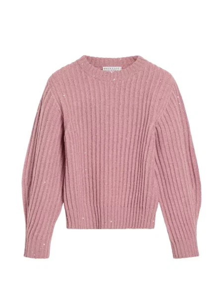 Sweter dziecięcy Brunello Cucinelli różowy