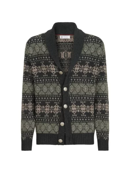 Cardigan Brunello Cucinelli din cașmir gri