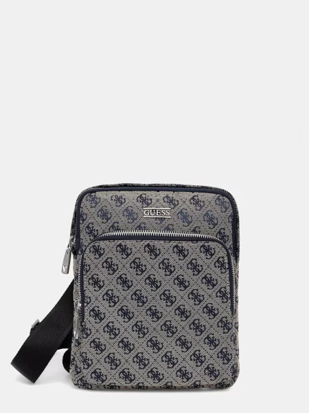 GUESS Taška cez rameno Boston tmavobéžová / námornícka modrá béžová