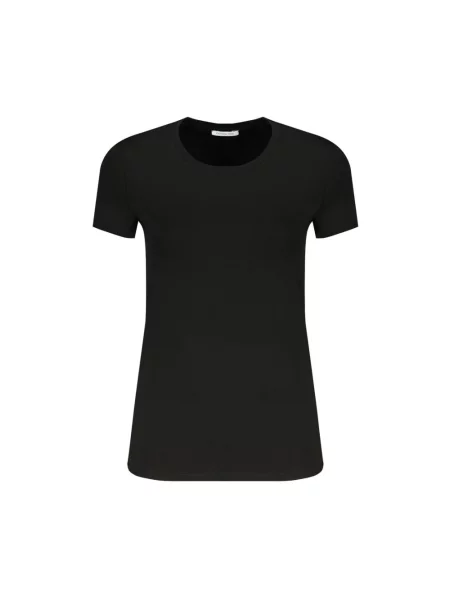 Krótka koszulka Patrizia Pepe z krótkim rękawem z kamieniami czarna