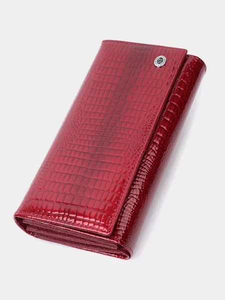 Кожаный кошелек St Leather Accessories красный