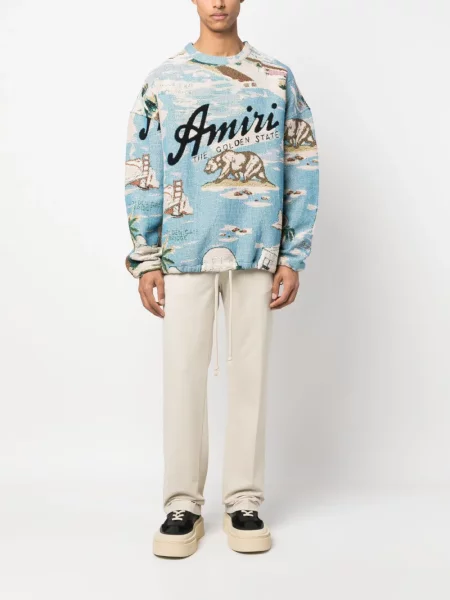 Sweter Amiri z nadrukiem ze sznurkiem