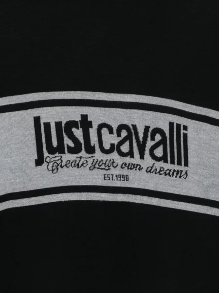 Pulover Just Cavalli cu autograf negru