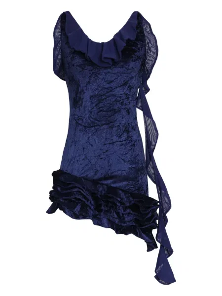 Rochie mini Amir Slama cu volane de costum albastru