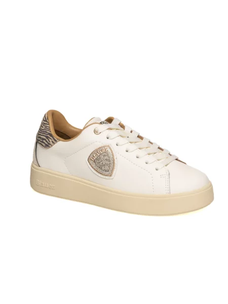 Sneakersy Blauer skórzane beżowe