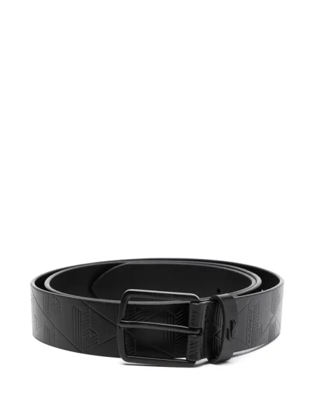 Cu centură curea Lacoste din piele negru