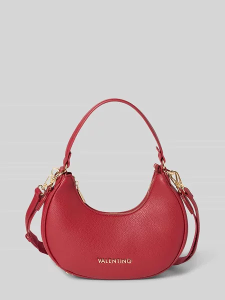 Lniana torebka Valentino Bags czerwona