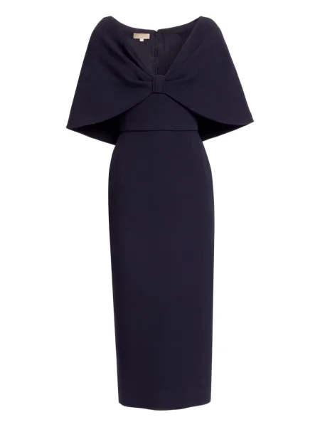 Rochie midi Elie Saab de mătase până la genunchi de costum negru