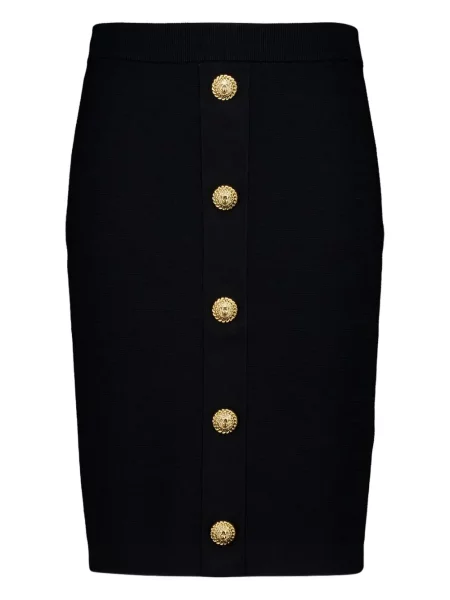 Fustă midi Balmain până la genunchi negru