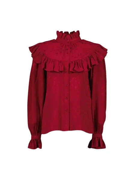 Jedwabna koszula Saint Laurent czerwona