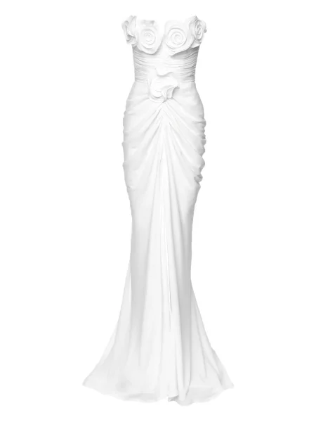 Rochie Ana Radu cu model floral alb