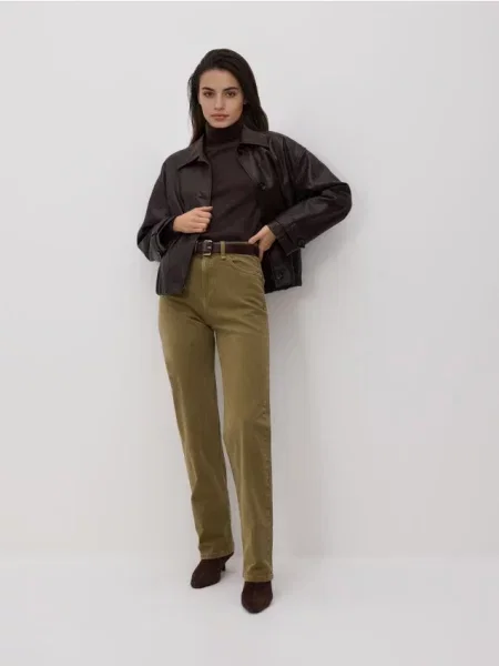 Reserved Джинси straight fit зелений