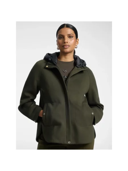 Parka Elena Miro' z kapturem zielona