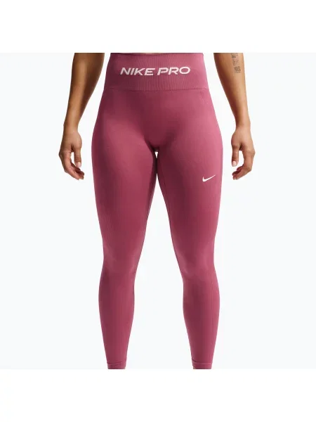 Női leggingsek Nike Pro Seamless pink smoke/white. Méret: XL fehér