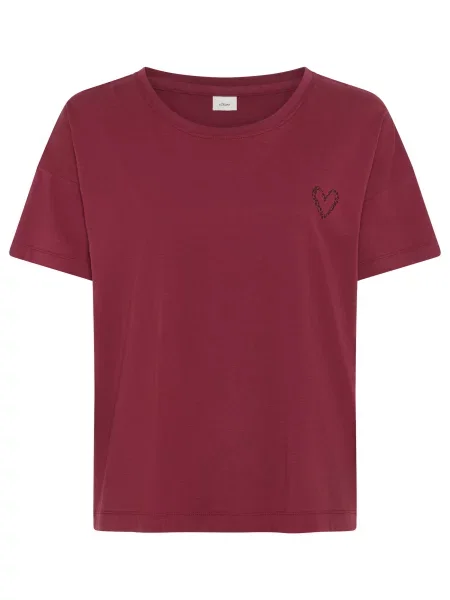 S.Oliver Tricou roșu bordeaux negru