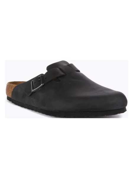 Klapki Birkenstock skórzane czarne