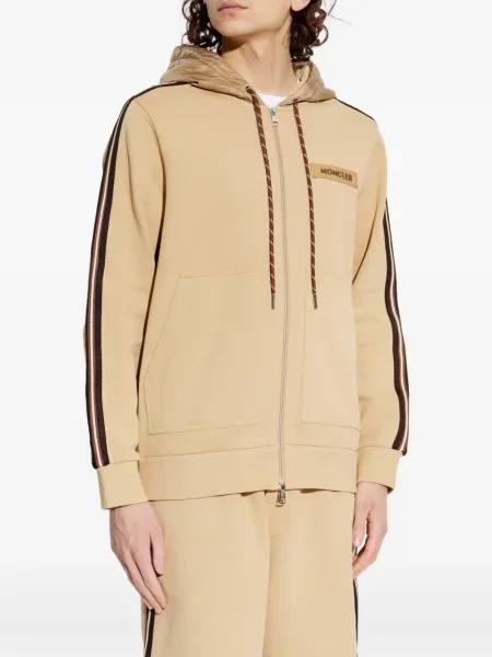 Hanorac cu glugă Moncler cu dungi cu autograf