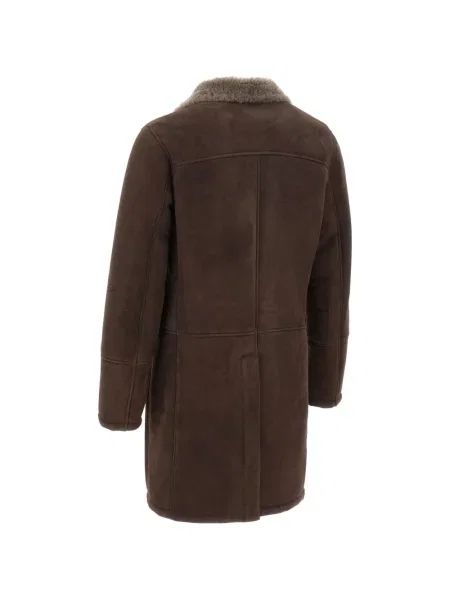 Haină din piele de oaie Volfagli din piele de căprioară maro