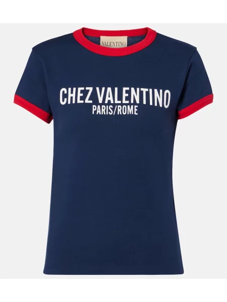 Tricou Valentino din jerseu albastru