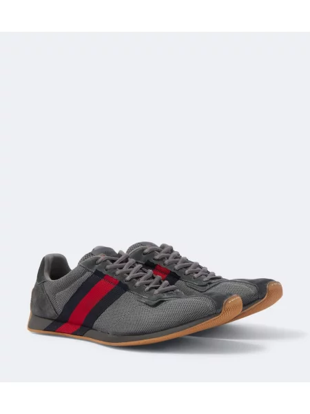 Sneakerși Gucci din piele de căprioară gri