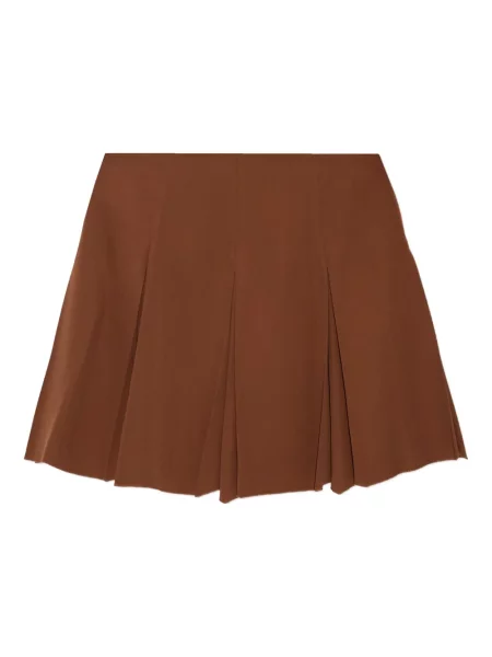 Fusta plisata Marni de lână plisată maro