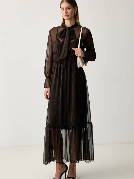 Twinset rochie evazată maro