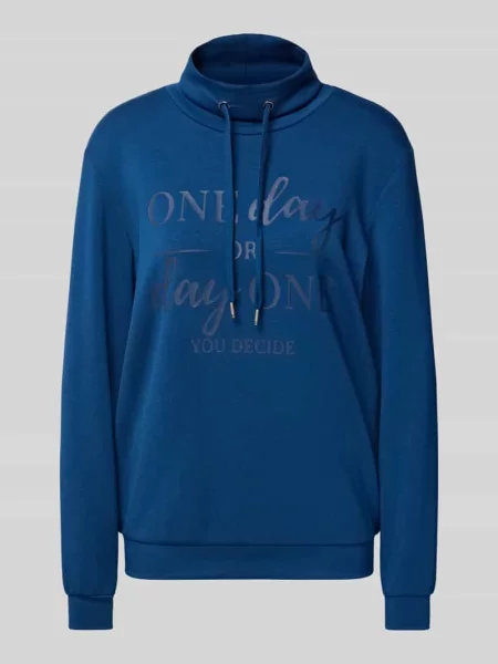 Bluza ze stójką i tunelem model ‘BANU’ Soyaconcept niebieska