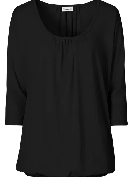 Bluzka oversize z mieszanki czarna