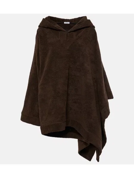 Hanorac cu glugă Alaïa din material terry maro