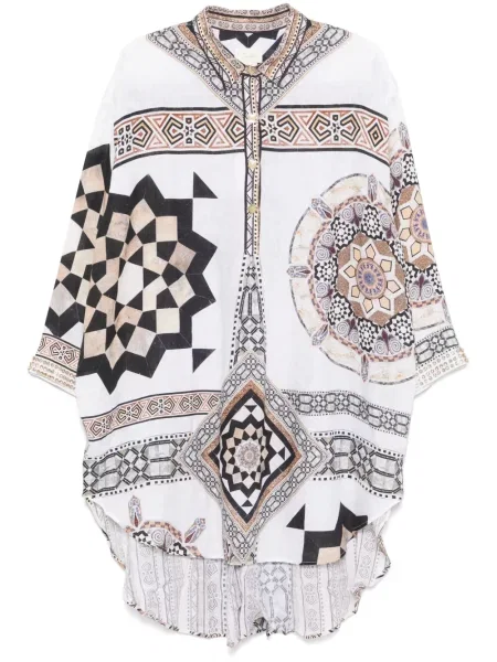 Rochie midi Camilla până la genunchi de costum alb