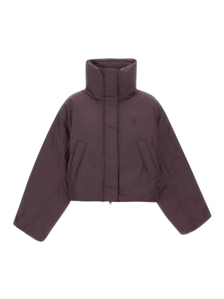Kurtka puchowa Polo Ralph Lauren o skróconej długości fioletowa