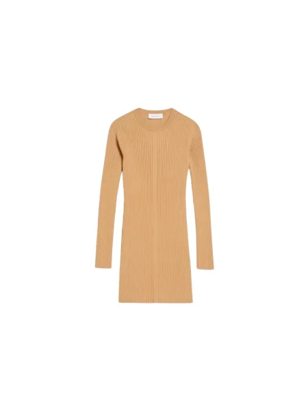 Mały sukienka mini Sportmax prążkowana beżowa