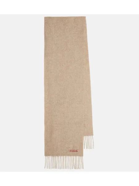Fular Acne Studios cu franjuri de lână bej