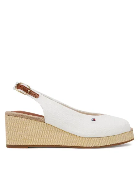 Espadrile Tommy Hilfiger Flag Mid Wedge Espad Slingback bela