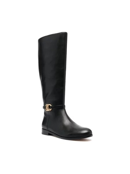 Muszkieterki Ralph Lauren skórzane czarne