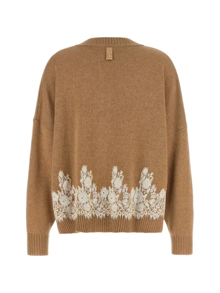 Cardigan Alberta Ferretti din dantelă maro