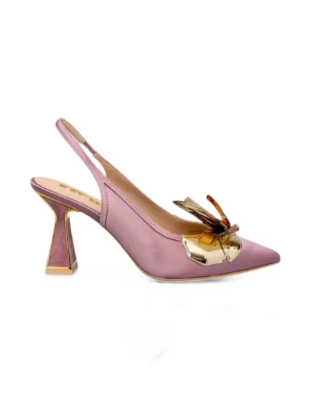 Pantofi cu toc Kat Maconie cu model floral cu aplicații slingback roz