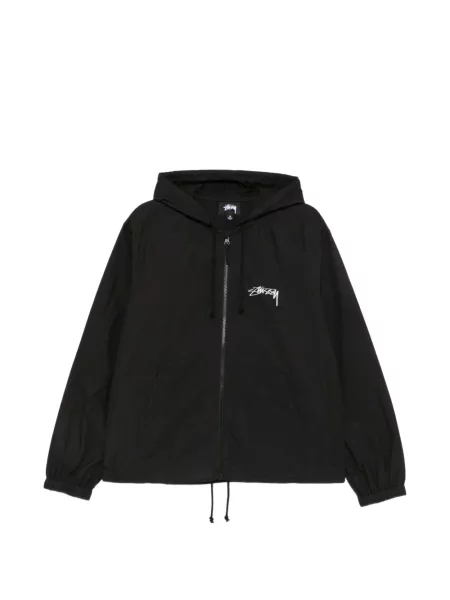 Geacă Stüssy cu glugă cu imagine negru