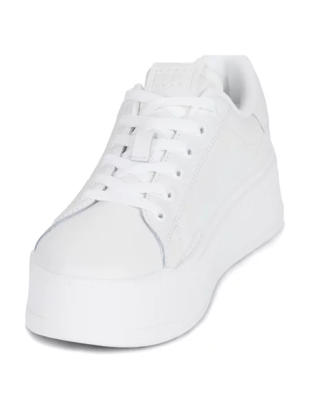 Sneakerși Tommy Jeans cu platformă cu autograf alb