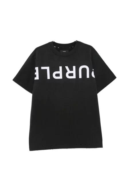 Tricou Purple Brand zdrențuiți negru