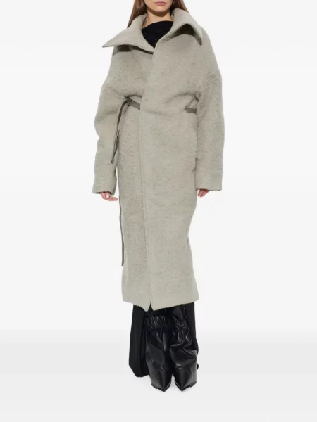 Gulerat cu centură palton Rick Owens gri