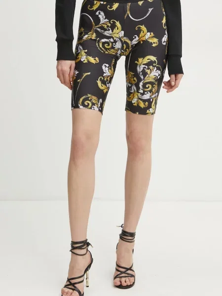 Versace Jeans Couture szorty wzorzyste medium waist czarny