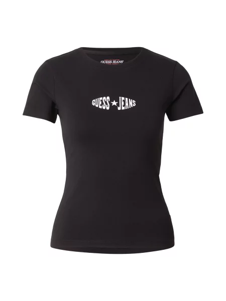 GUESS JEANS Tricou negru alb