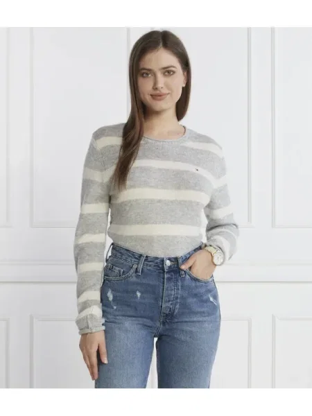 Tommy Hilfiger De lână pulover SOFT C-NK gri